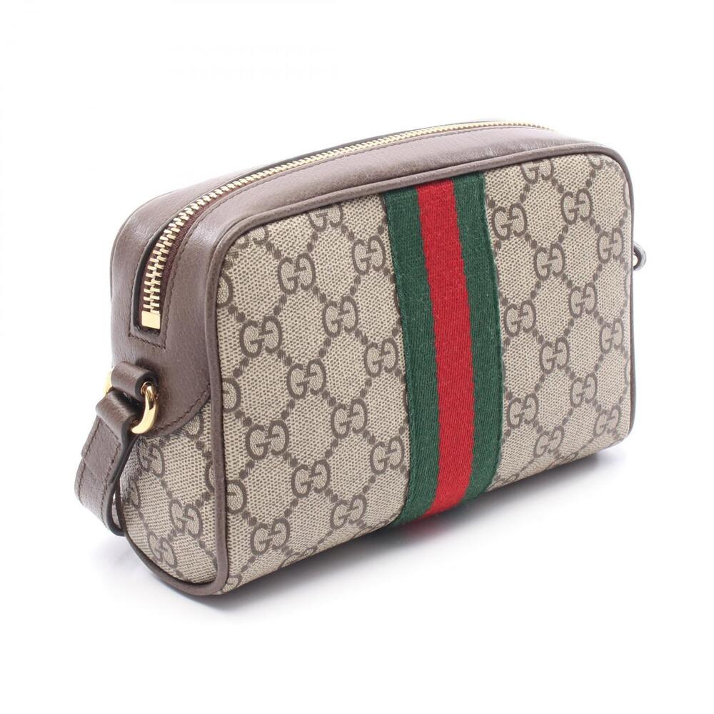 Gucci Beige Shoulder Supreme Ophidia GG Leather Brown Bag Canvas Multicolor